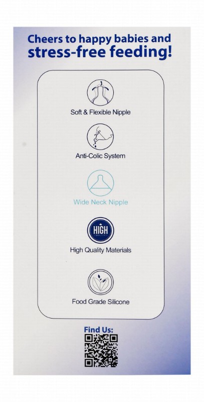 La Frutta Blue 240ml Anti-Colic Plastic Nursing Bottle (4+ Month) - BPA free