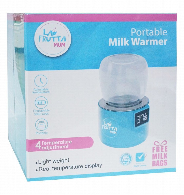 La Frutta Mum Blue Portable Milk Warmer with Free Milk Sotrage Bags - BPA free