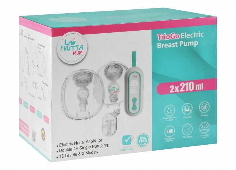 La Frutta Mum TrioGo Clear Electric Breast Pump Set - BPA free