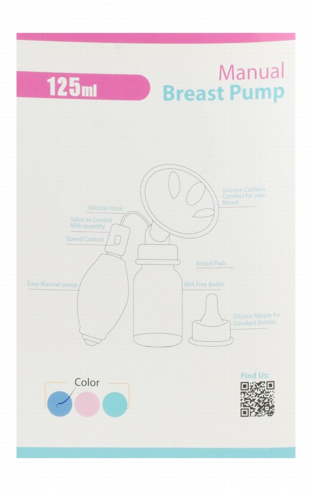 La Frutta Mum White & Blue 125ml Anti-Colic Manual Breast Pump Set - BPA free