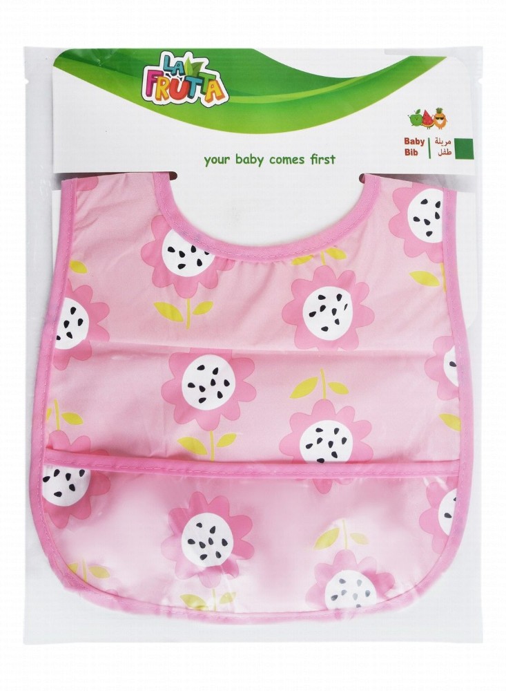 La Frutta Pink Flower Print Baby Bib