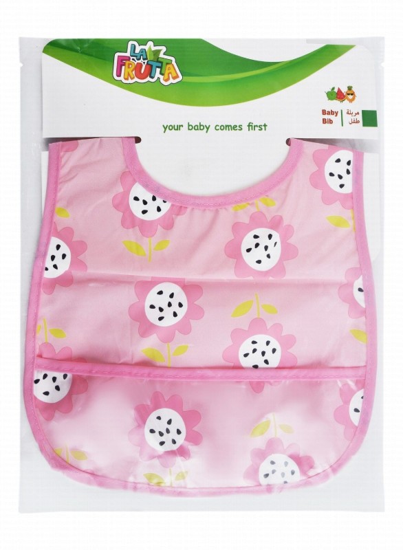 La Frutta Pink Flower Print Baby Bib