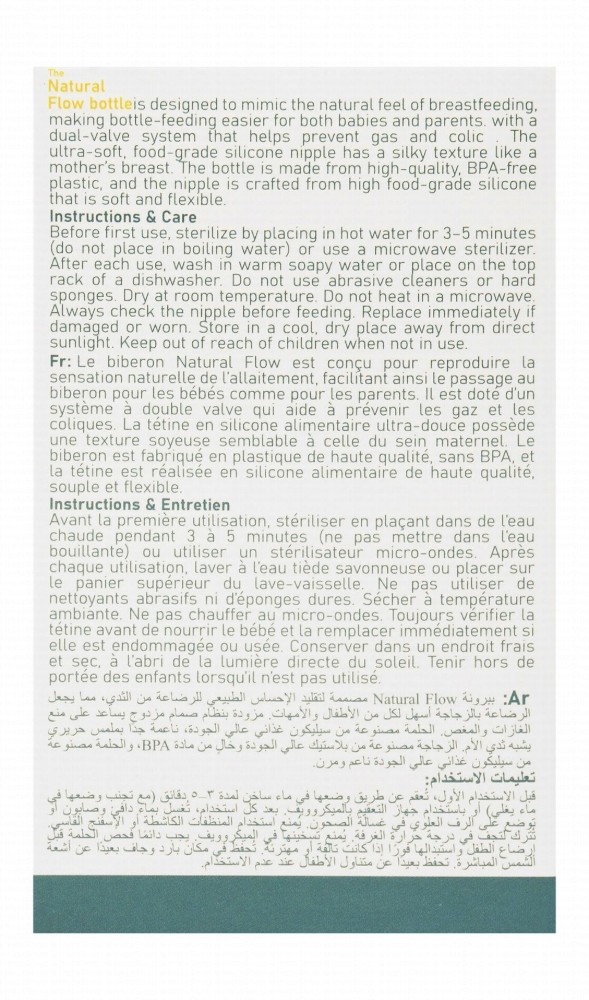 La Frutta Plus Natural Flow Dual-Valve Blue & Clear 120ml Anti-Colic Plastic Feeding Bottle (2+ Months) - BPA free