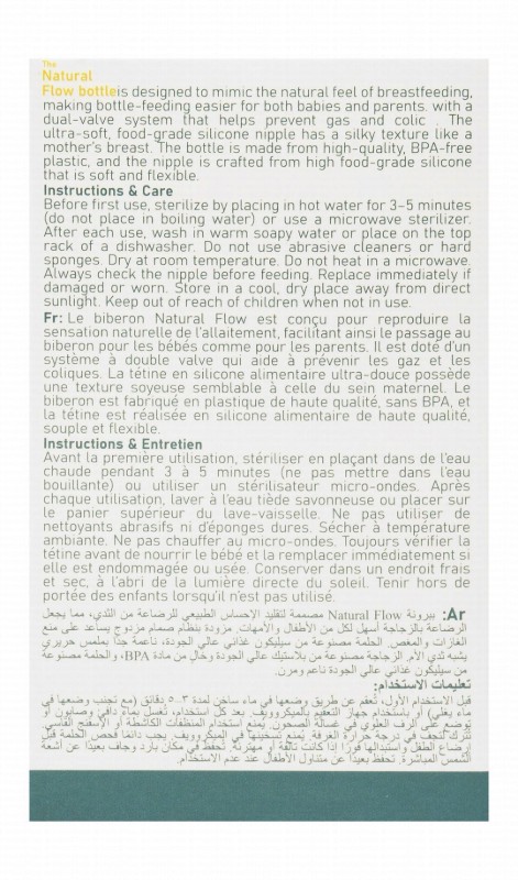 La Frutta Plus Natural Flow Dual-Valve Blue & Clear 120ml Anti-Colic Plastic Feeding Bottle (2+ Months) - BPA free