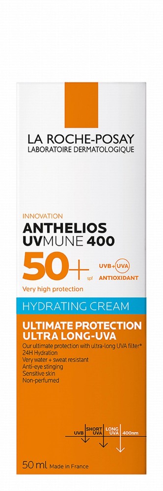 La Roche-Posay Anthelios Uvmune 400 Water-Resistant Hydrating Facial Sunscreen for Sensitive Skin SPF50+