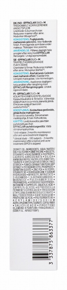 La Roche-Posay Effaclar Duo Plus M Anti-Imperfections Triple Corrective Face Gel Cream