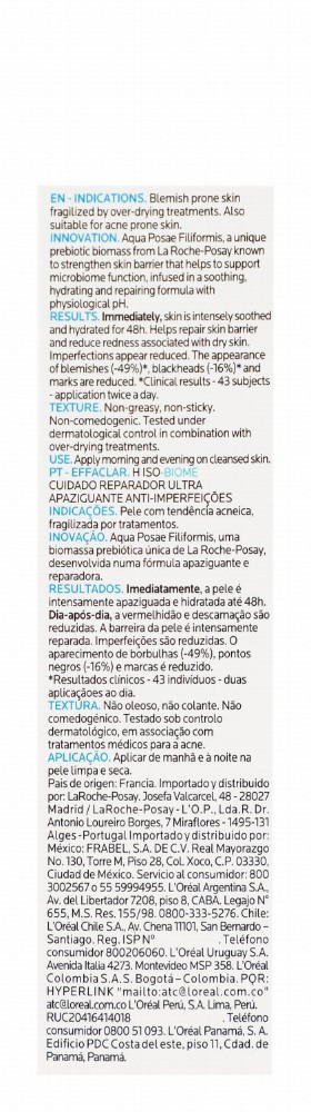 La Roche-Posay Effaclar H Iso-Biome Soothing, Hydrating & Anti-Imperfections Cream for Sensitive & Blemish-Prone Skin - non comedogenic