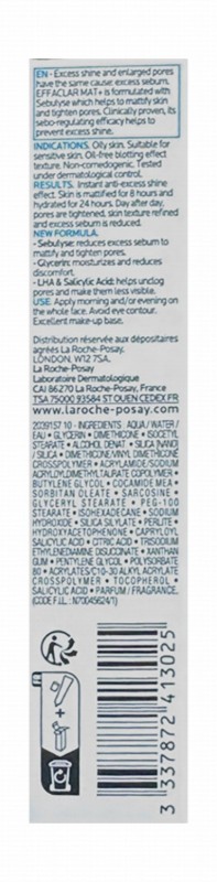 La Roche-Posay Effaclar Mat Plus Anti-Shine Oil Control Moisturizer - parabens free