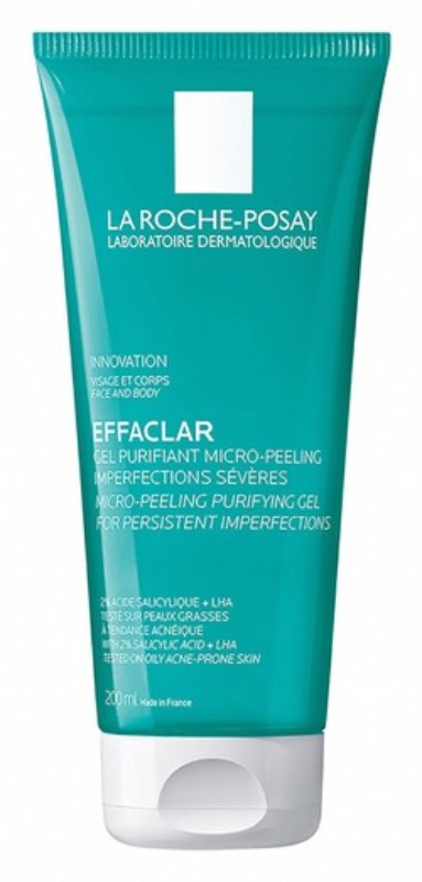 La Roche-Posay Effaclar Micro-Peeling & Purifying Face & Body Gel Cleanser with Salicylic Acid & LHA for Oily & Acne-Prone Skin - alcohol free