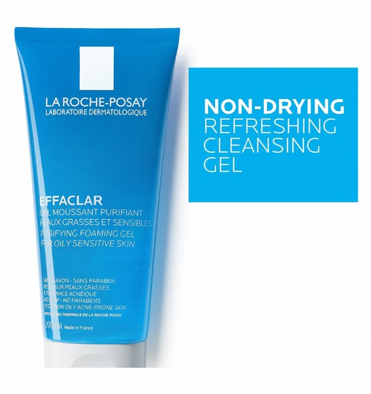 La Roche-Posay Effaclar Purifying Face Foaming Gel for Oily & Sensitive Skin - parabens free, soap free, alcohol free