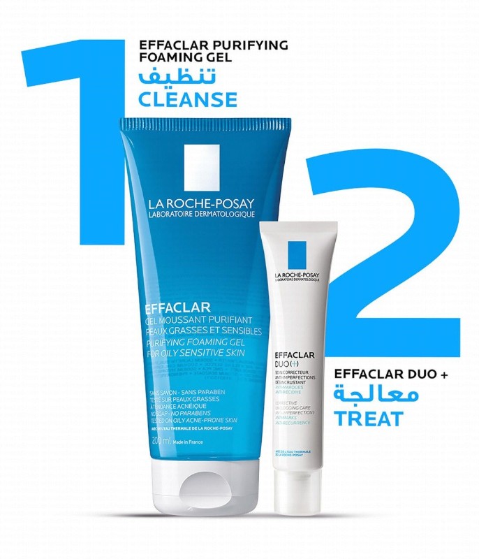 La Roche-Posay Effaclar Purifying Face Foaming Gel for Oily & Sensitive Skin - parabens free, soap free, alcohol free