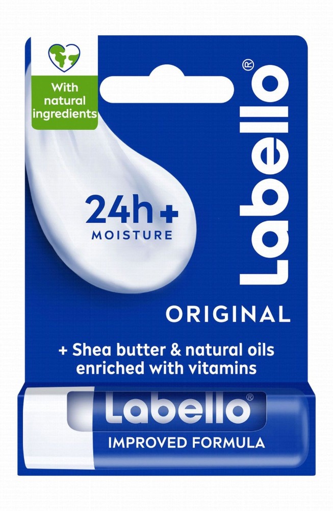 Labello 24H Moisturizing Original Lip Balm with Shea Butter, Natural Oils & Vitamins - mineral oil free
