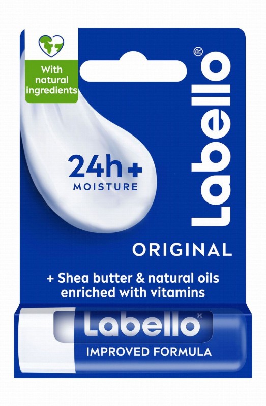 Labello 24H Moisturizing Original Lip Balm with Shea Butter, Natural Oils & Vitamins - mineral oil free