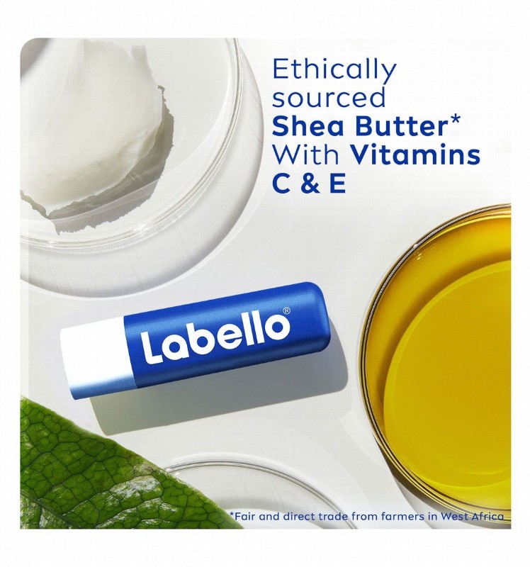 Labello 24H Moisturizing Original Lip Balm with Shea Butter, Natural Oils & Vitamins - mineral oil free