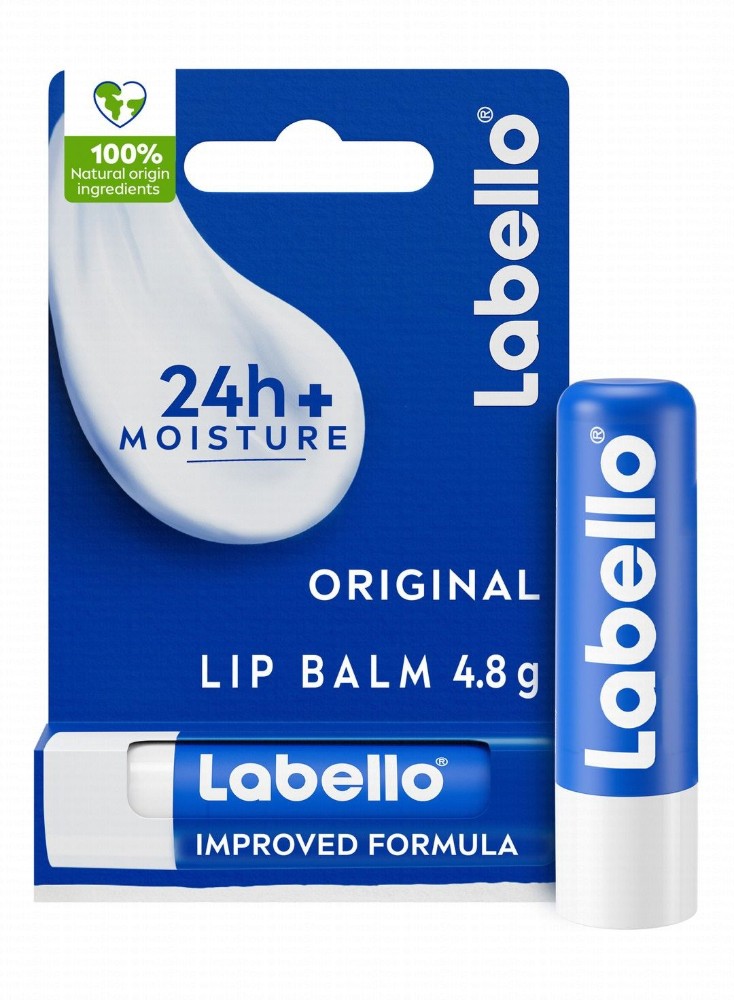 Labello 24H Moisturizing Original Lip Balm with Shea Butter, Natural Oils & Vitamins - mineral oil free