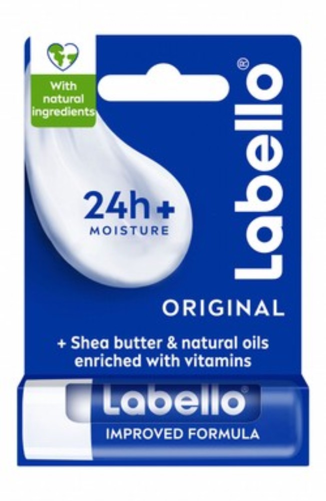 Labello 24H Moisturizing Original Lip Balm with Shea Butter, Natural Oils & Vitamins - mineral oil free