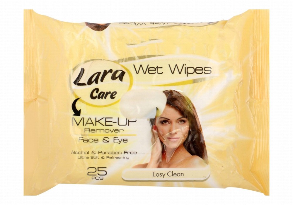 Lara Care Easy Clean Face & Eye Makeup Remover Wet Wipes - alcohol free, parabens free