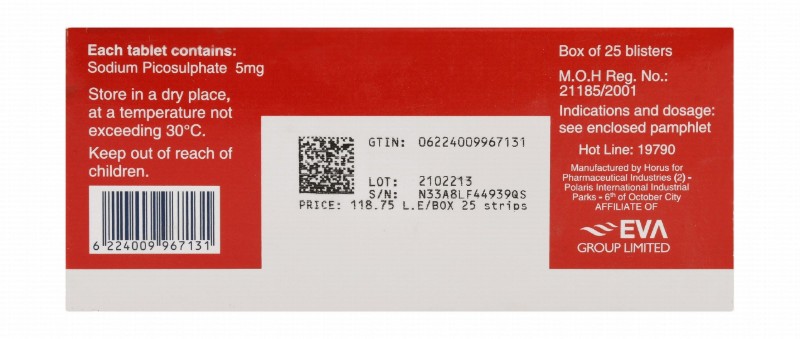 Laxeol PI 5mg Sodium Picosulfate Laxative
