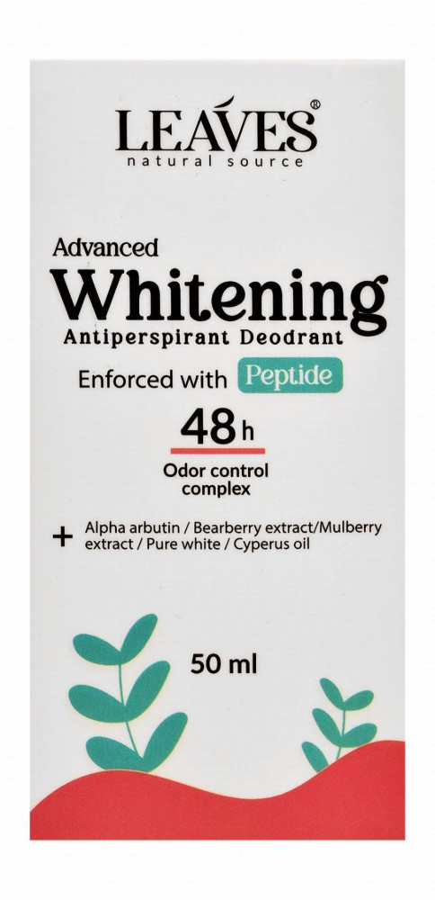 Leaves Mix & Match 48H Whitening & Antiperspirant Roll-On Deodorant Bulgarian Rose & Baby Powder Scent with Peptide, Alpha Arbutin & Bearberry Extract (1+1 Free)