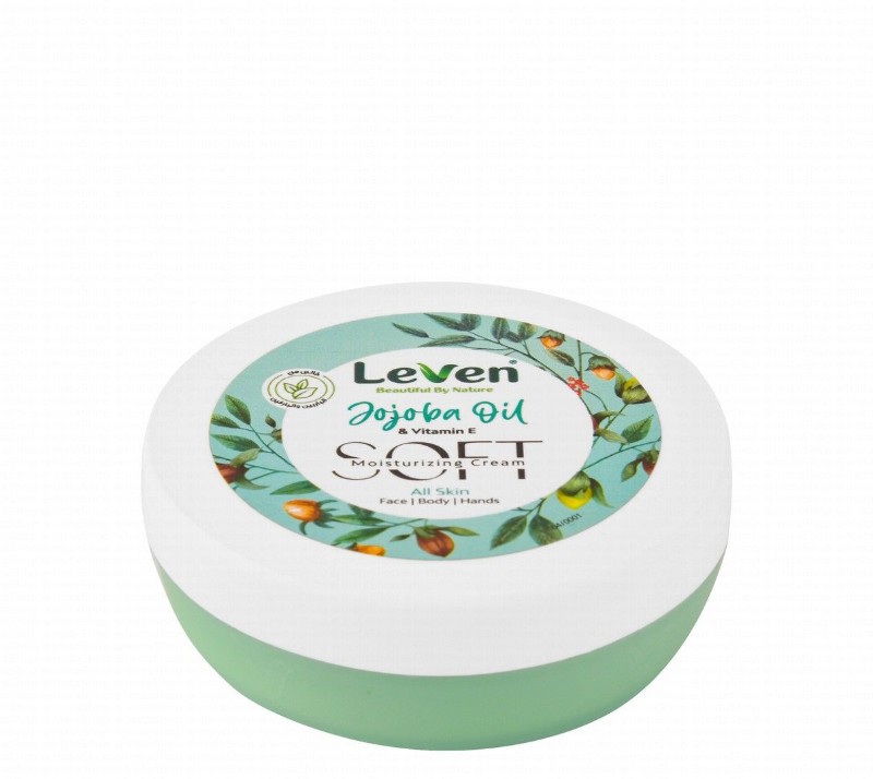 Leven Soft Moisturizing Hand, Body & Face Cream with Jojoba Oil & Vitamin E for All Skins - parabens free