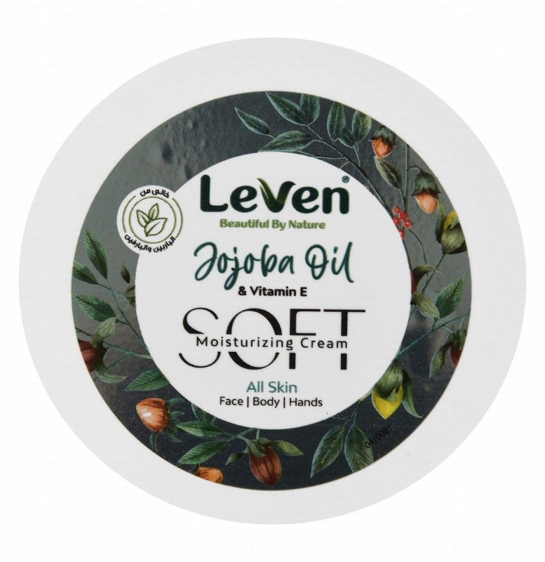 Leven Soft Moisturizing Hand, Body & Face Cream with Jojoba Oil & Vitamin E for All Skins - parabens free