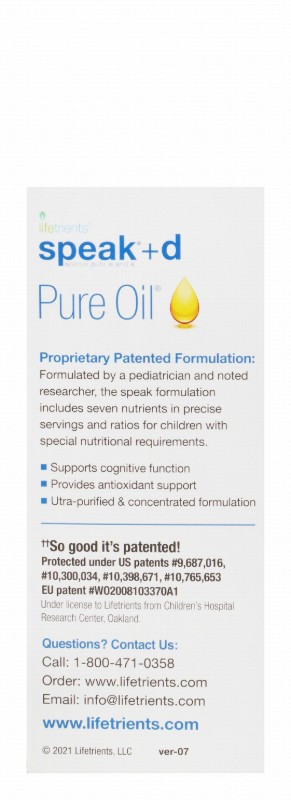 Lifetrients Speak Plus D Pure Oil Supplement Lemon Flavor for Babies - sugar free, gluten free