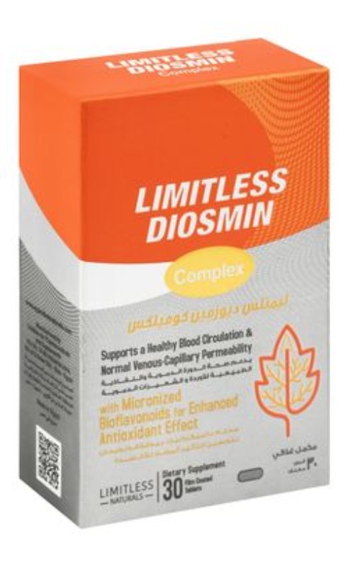 Limitless Naturals Diosmin Complex Blood Circulation & Normal Venous-Capillary Permeability Health Support Supplement with Micronized Bioflavonoids - gluten free, dairy free, soy free
