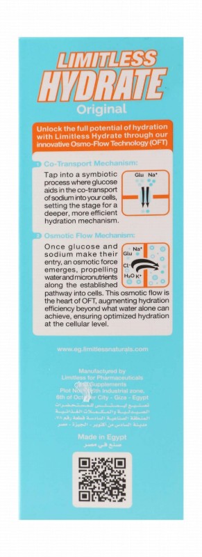 Limitless Naturals Hydrate Original Electrolyte Powder Drink Mix Sticks Amar Al-Din Flavor with Xylitol - GMO free, preservatives free, yeast free