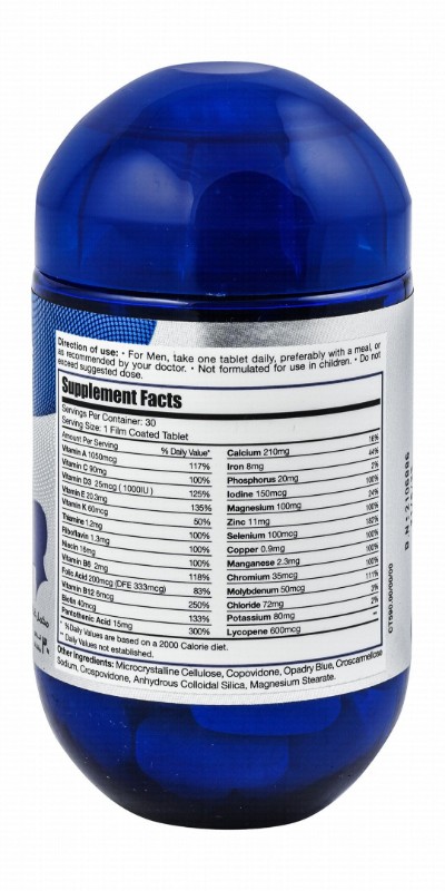 Limitless Naturals Man Max Multivitamin & Mineral Energy Booster Supplement - GMO free, gluten free, preservatives free