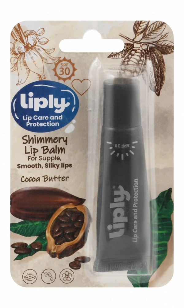 Liply Protecting, Smoothing & Silkening Shimmery Lip Balm Cocoa Butter Flavor SPF30
