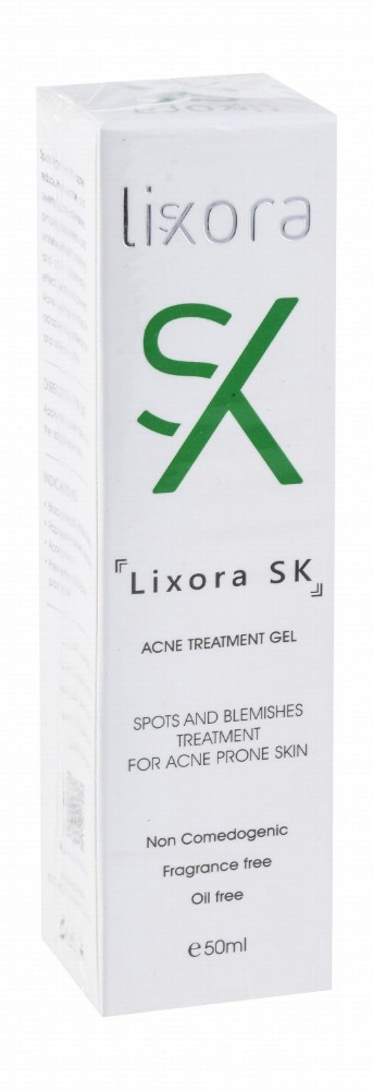 Lixora Sk Anti-Spots & Anti-Blemishes Facial Gel for Acne-Prone Skin - non comedogenic, fragrance free, oil free