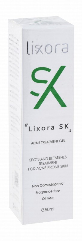 Lixora Sk Anti-Spots & Anti-Blemishes Facial Gel for Acne-Prone Skin - non comedogenic, fragrance free, oil free