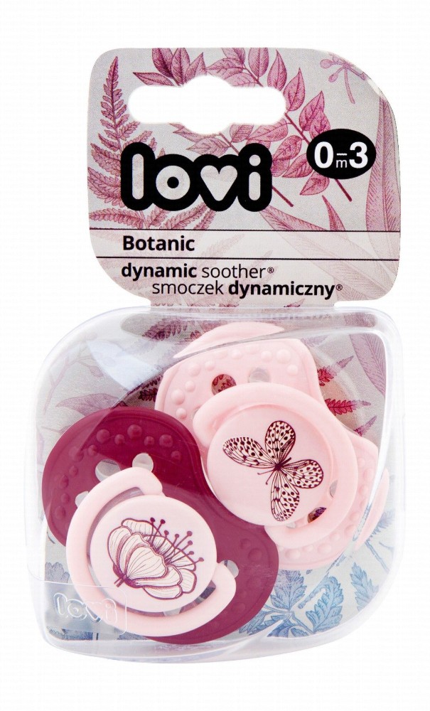 Lovi Botanic Pink Dynamic Soothers (0-3 Months) - BPA free