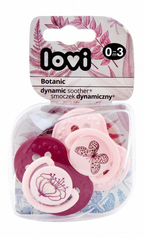 Lovi Botanic Pink Dynamic Soothers (0-3 Months) - BPA free