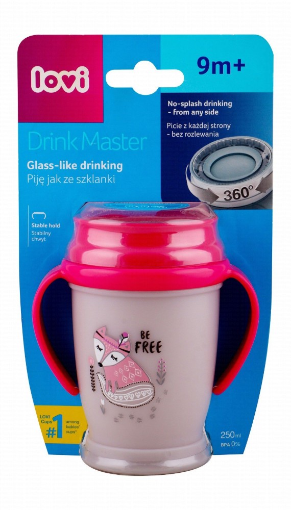 Lovi Drink Master Pink 250ml Baby Cup (9+ Months) - BPA free