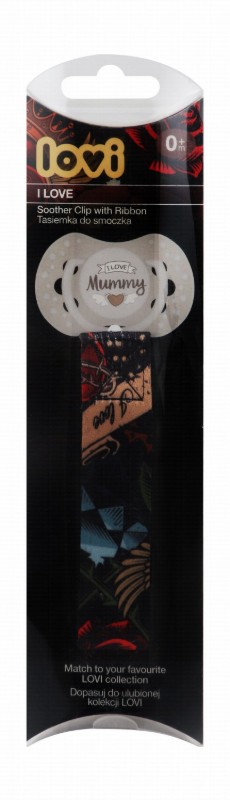 Lovi I Love Mummy Soother Clip with Ribbon (0+ Months)