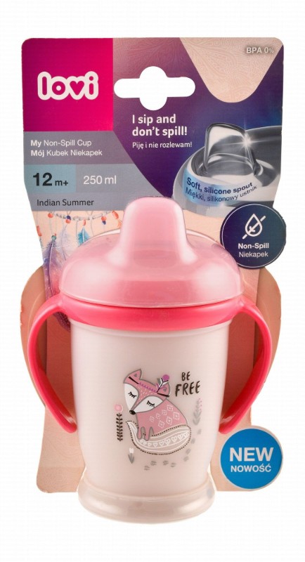 Lovi Indian Summer Non-Spill Pink 250ml Drinking Cup (12+ Months) - BPA free