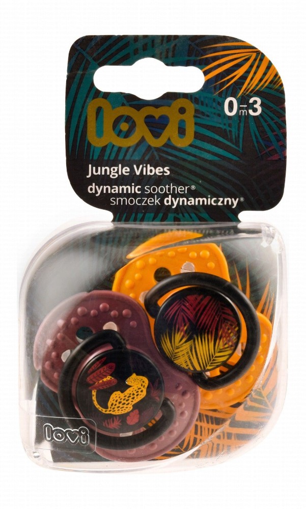 Lovi Jungle Vibes Dynamic Silicone Soothers (0-3 Months) - BPA free