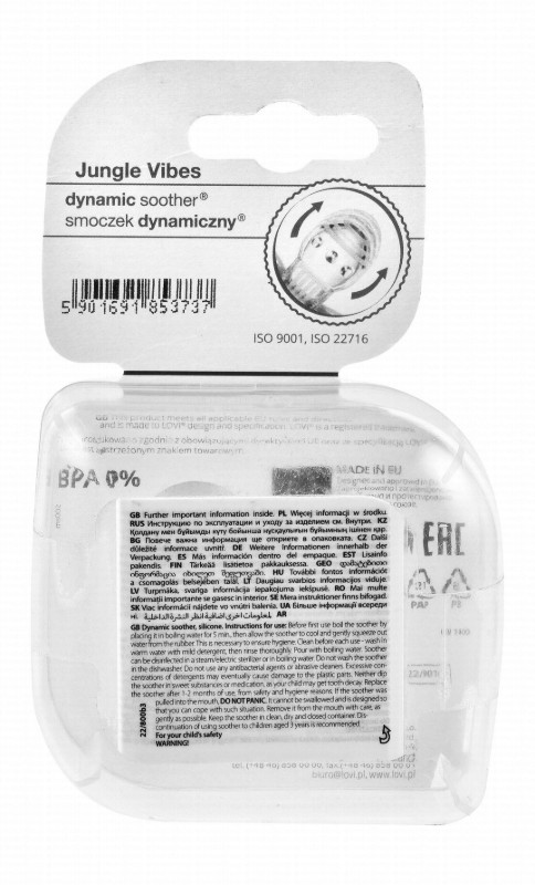 Lovi Jungle Vibes Dynamic Silicone Soothers (0-3 Months) - BPA free