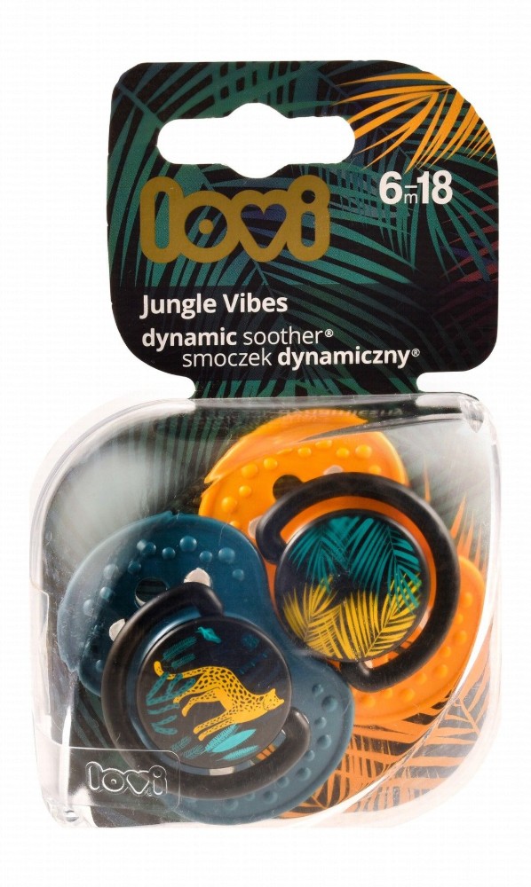 Lovi Jungle Vibes Dynamic Silicone Soothers (6-18 Months) - BPA free
