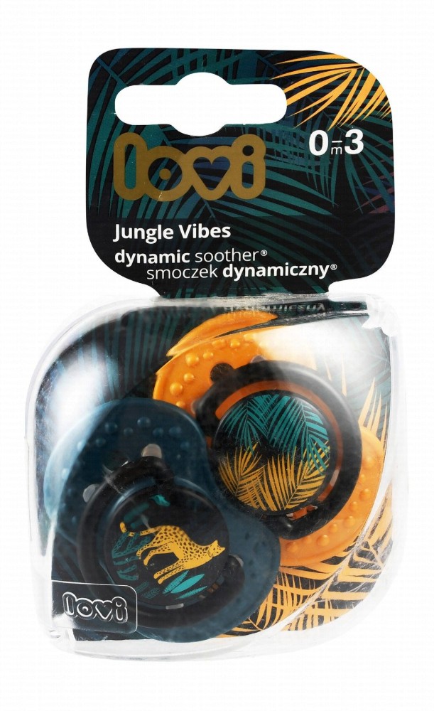 Lovi Jungle Vibes Green & Orange Dynamic Soothers (0-3 Months) - BPA free