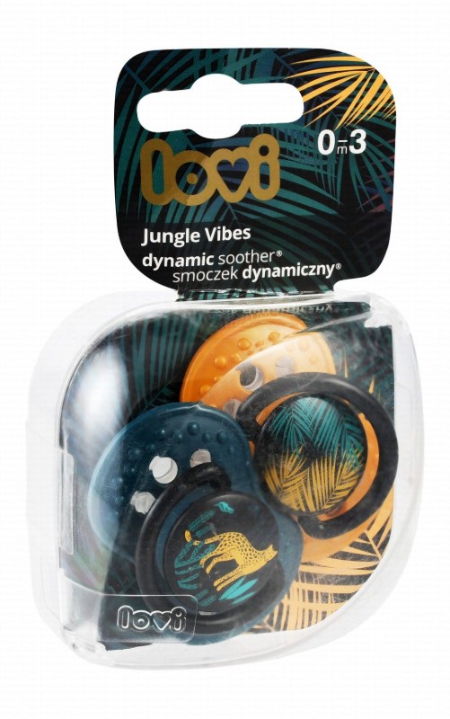 Lovi Jungle Vibes Green & Orange Dynamic Soothers (0-3 Months) - BPA free