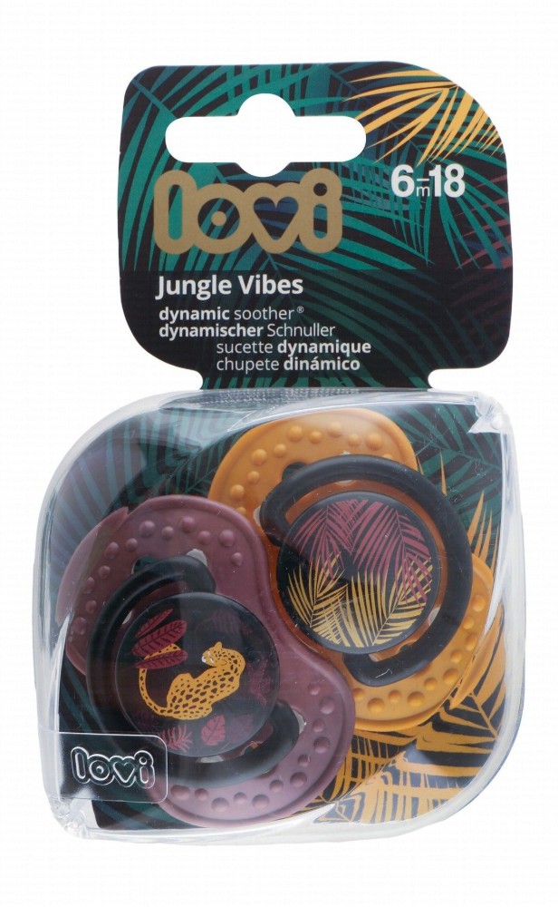 Lovi Jungle Vibes Purple & Yellow Dynamic Soothers (6-18 Months)
