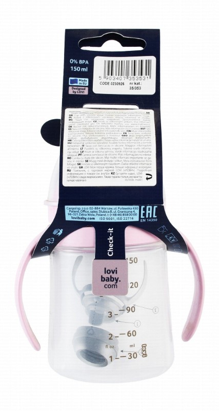 Lovi Pink 150ml Spout Cup (6+ Months) - BPA free