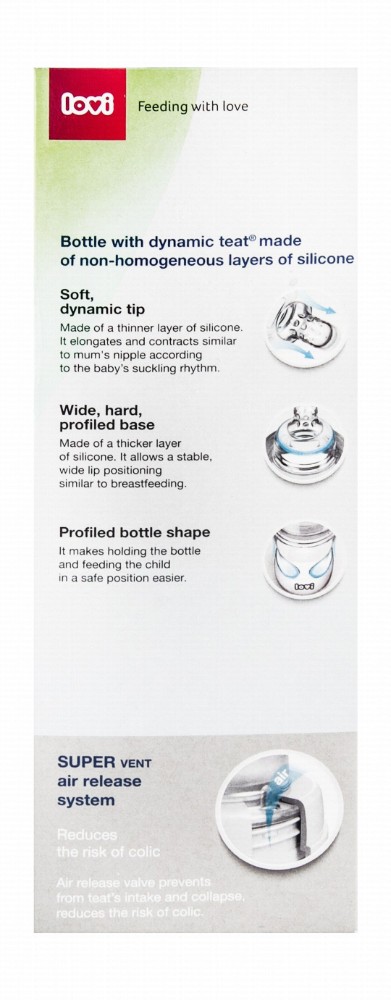 Lovi Self Sterilizing Anti-Colic 250ml Clear Nursing Bottle (3+ Months)