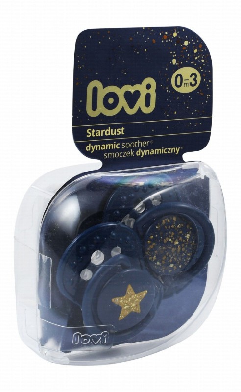 Lovi Stardust Dark Blue & Gold Dynamic Soothers (0-3 Months) - BPA free