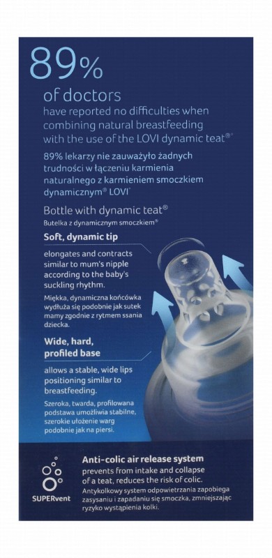 Lovi Trends Mini Clear 120ml Anti-Colic Feeding Bottle (0+ Months) - BPA free