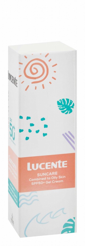 Lucente Suncare Hypoallergenic Broad Spectrum Protection Anti-Shine Sunscreen Gel Cream with Sebaryl for Combination to Oily Skin SPF50+ PA++++ - parabens free