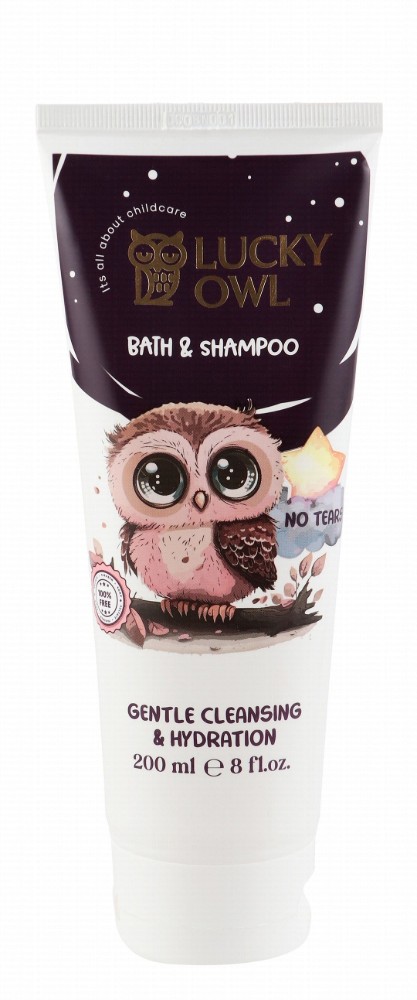 Lucky Owl Baby Hypoallergenic Gentle Cleansing & Hydrating Bath & Shampoo - tear free, parabens free, soap free