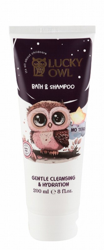 Lucky Owl Baby Hypoallergenic Gentle Cleansing & Hydrating Bath & Shampoo - tear free, parabens free, soap free